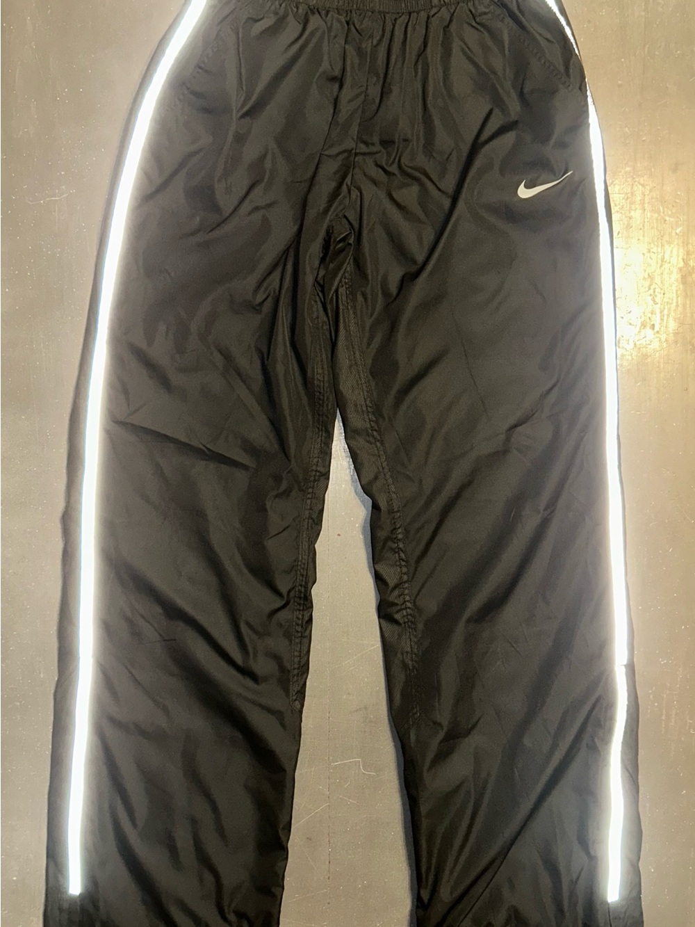 Nike Black Athletic Track Pants with White Inner Mesh